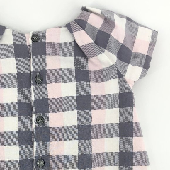 JACADI Baby Girl Pink Buffalo Check Dress - Picture 6 of 8